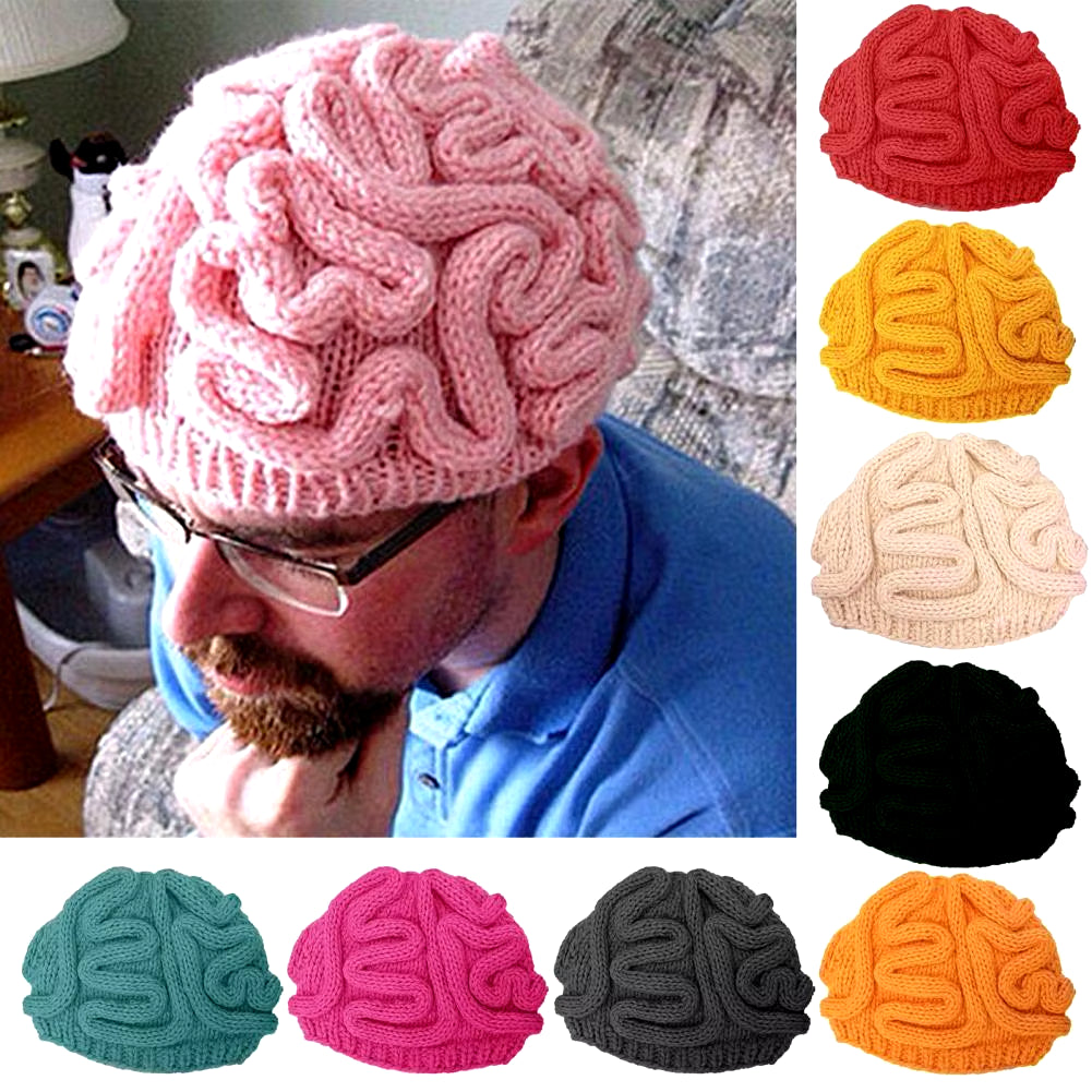 HOT Sales！！！Spoof Horror Brain Knitted Hat Funny Warm Cap Party Headwear Photography Props