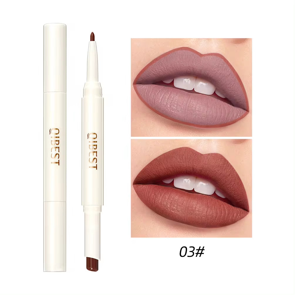 2 in 1 Matte Lipstick Lip Liner Nude Lipliner Makeup Waterproof Lipstick Pen Long Lasting Lip Pencil Makeup Lips Cosmetic