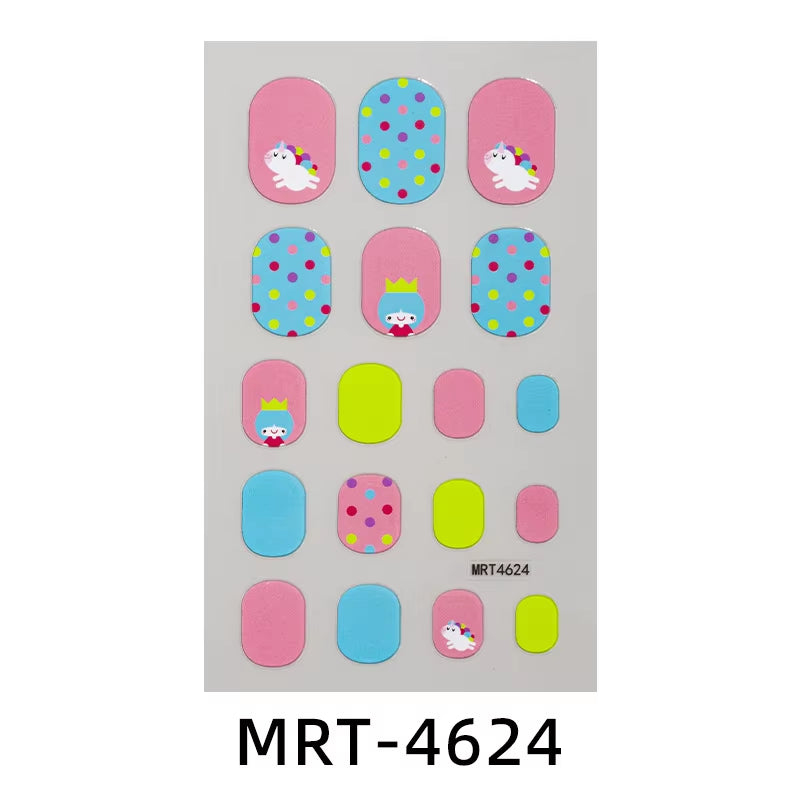 New Children Nail Stickers Cartoon DIY Nail Decorative Sticker Girls Cute Nails Temporary Stickers Kids Nails Art Stickers